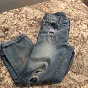 Girl’s Distressed Crop Jeans
